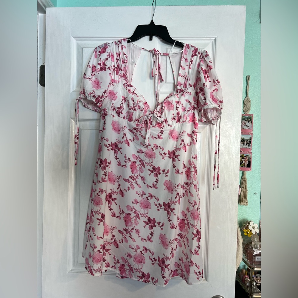 Princess Polly Pink and White Floral Dress